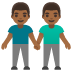 👬🏾 men holding hands: medium-dark skin tone display on Google